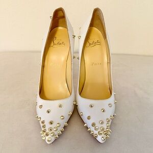 Christian Louboutin White Studded Heels